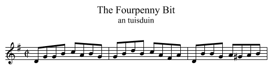 The Fourpenny Bit - staff notation