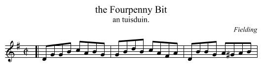 the Fourpenny Bit - staff notation
