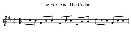 The Fox And The Cedar - staff notation