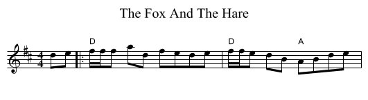 The Fox And The Hare - staff notation