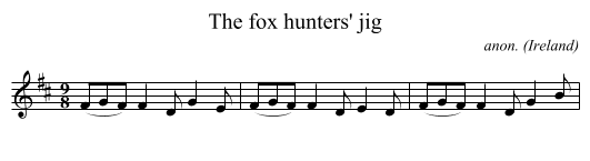The fox hunters' jig - staff notation