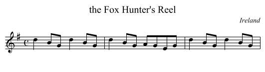 the Fox Hunter's Reel - staff notation