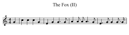 The Fox (II) - staff notation