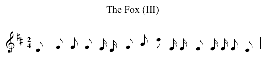 The Fox (III) - staff notation