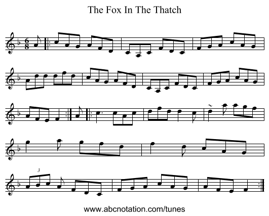 The Fox In The Thatch - staff notation