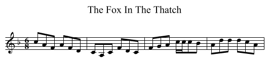The Fox In The Thatch - staff notation