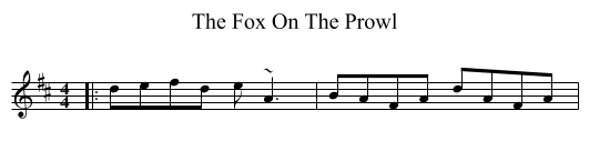 The Fox On The Prowl - staff notation