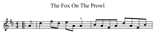 The Fox On The Prowl - staff notation