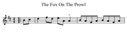 The Fox On The Prowl - staff notation