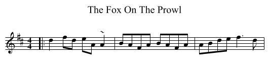 The Fox On The Prowl - staff notation