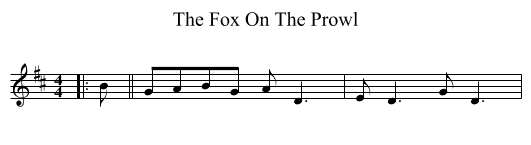 The Fox On The Prowl - staff notation