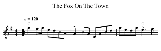 The Fox On The Town - staff notation
