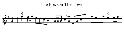 The Fox On The Town - staff notation