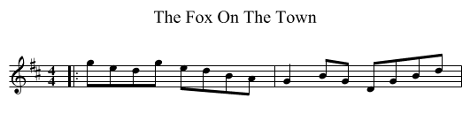 The Fox On The Town - staff notation