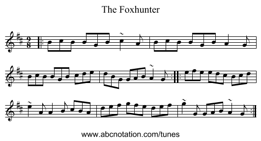 The Foxhunter - staff notation