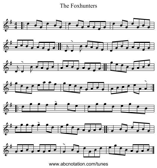 The Foxhunters - staff notation