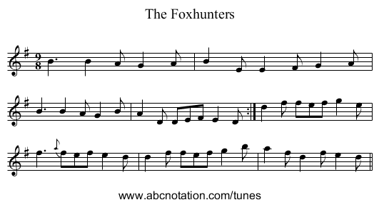The Foxhunters - staff notation