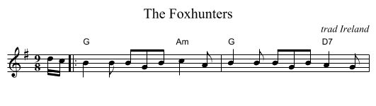 The Foxhunters - staff notation