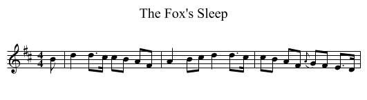 The Fox's Sleep - staff notation