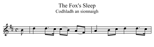 The Fox's Sleep - staff notation