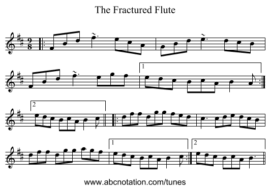 The Fractured Flute - staff notation
