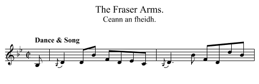 The Fraser Arms. - staff notation