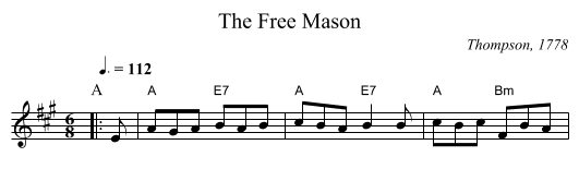 The Free Mason - staff notation