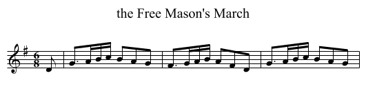 the Free Mason's March - staff notation