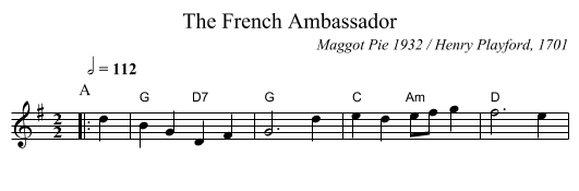 The French Ambassador - staff notation