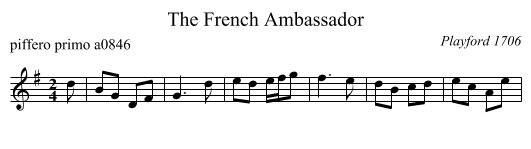The French Ambassador - staff notation