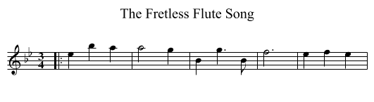 The Fretless Flute Song - staff notation