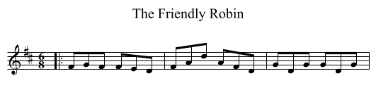 The Friendly Robin - staff notation