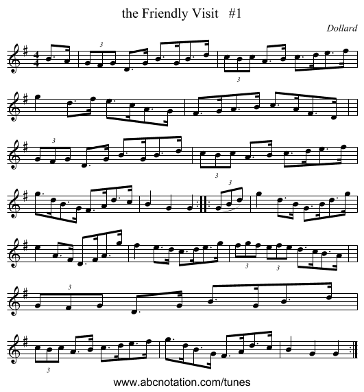 the Friendly Visit   #1 - staff notation