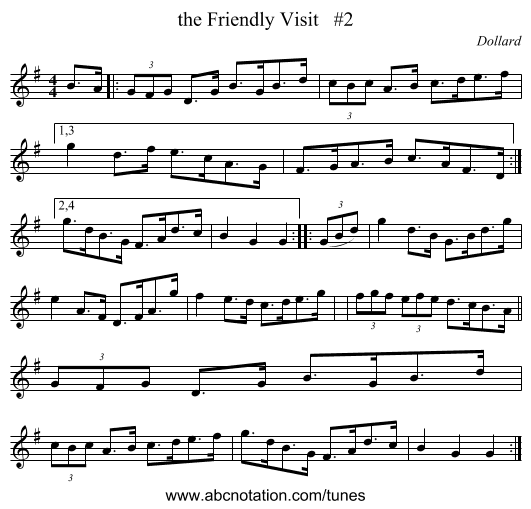 the Friendly Visit   #2 - staff notation