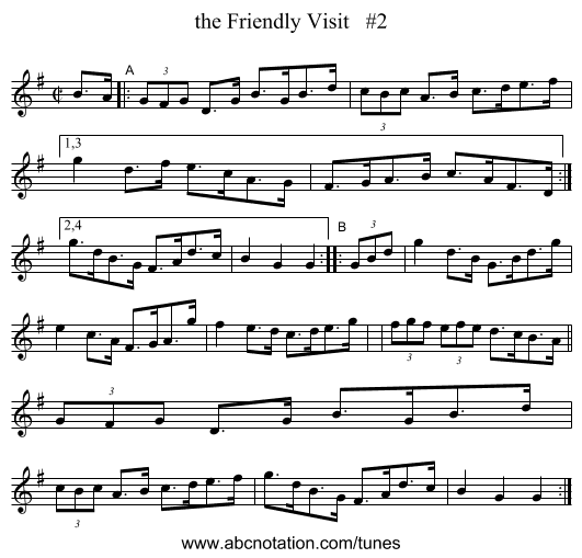 the Friendly Visit   #2 - staff notation