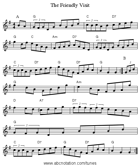 The Friendly Visit - staff notation