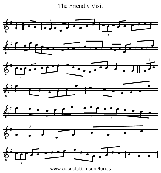 The Friendly Visit - staff notation