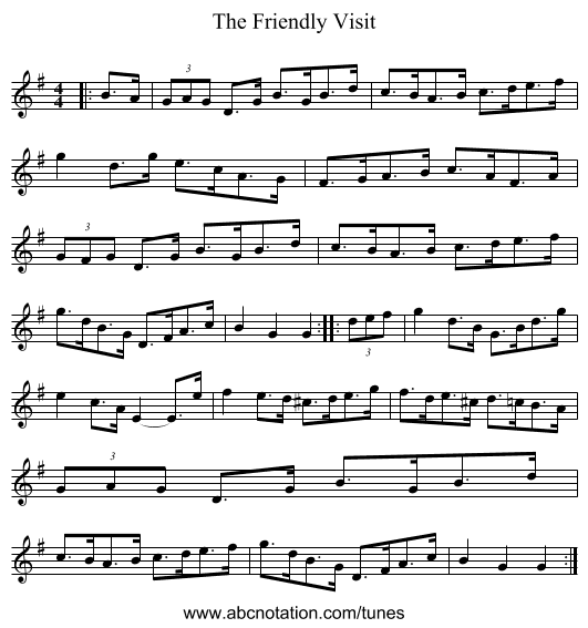 The Friendly Visit - staff notation