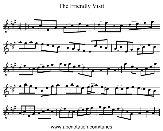 The Friendly Visit - staff notation