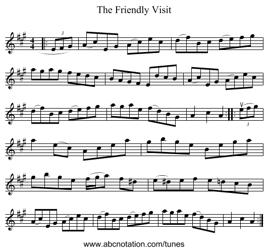 The Friendly Visit - staff notation