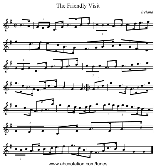 The Friendly Visit - staff notation