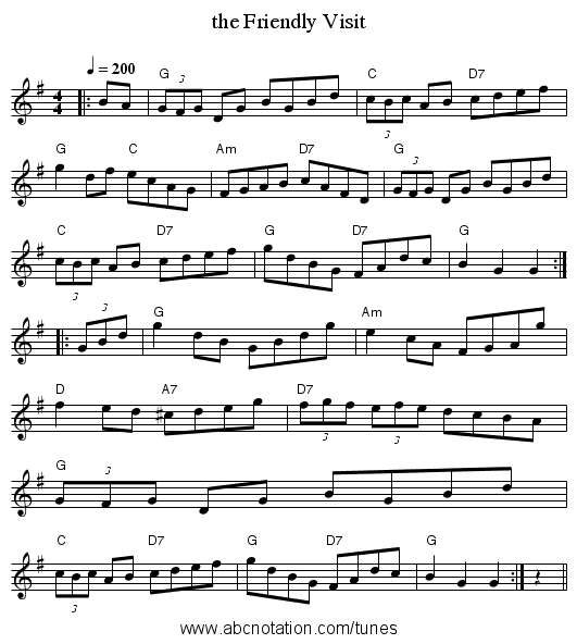 the Friendly Visit - staff notation