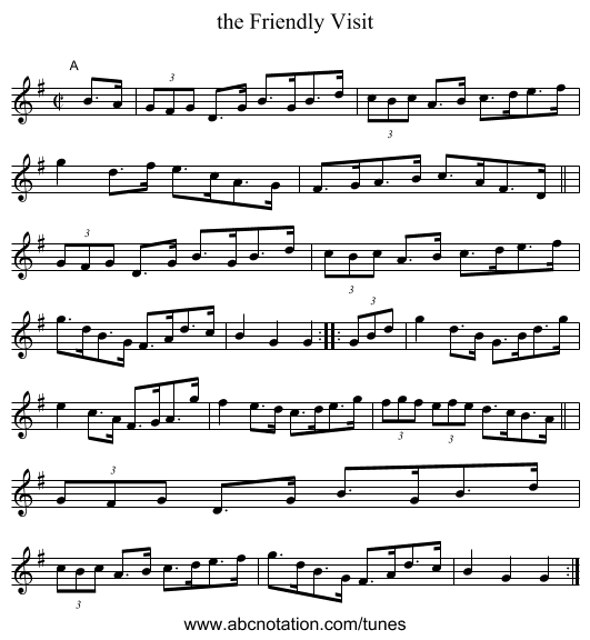 the Friendly Visit - staff notation