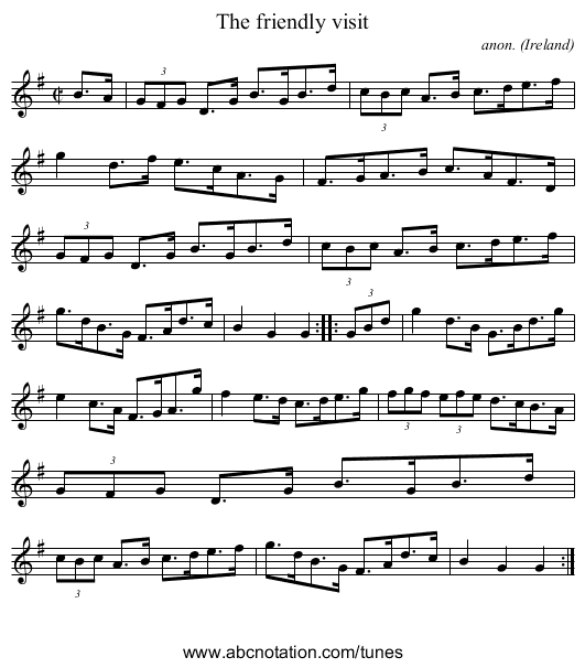 The friendly visit - staff notation