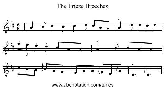 The Frieze Breeches - staff notation