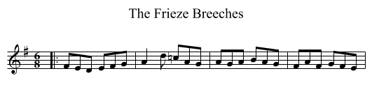 The Frieze Breeches - staff notation