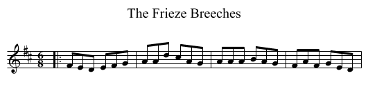 The Frieze Breeches - staff notation