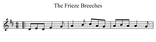 The Frieze Breeches - staff notation