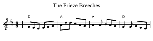 The Frieze Breeches - staff notation