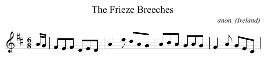 The Frieze Breeches - staff notation